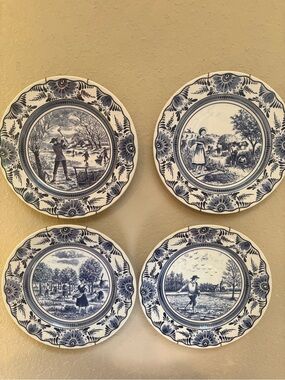 Vintage Delftware French Plate (x’s 4)